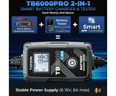 TOPDON automobilio akumuliatoriaus įkroviklis ir testeris TB6000Pro