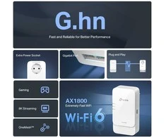 Maršrutizatorius TP-LINK G.hn2400 Powerline AX1800 Wi-Fi 6 Kit | PGW2440 KIT | 1428 Mbit/s | 802.11ax