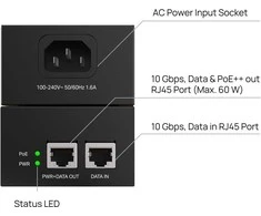 Šakotuvas TP-LINK Omada PoE++ injektorius | POE370S