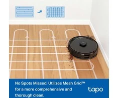 TP-LINK „Hyper Suction Robot“ dulkių siurblys ir šluostė | Tapo RV30 Max Plus | Wet&amp;Dry | 2600 mAh | Dulkių talpa 3 L | 5300 Pa | Juodas