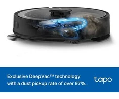 TP-LINK „Hyper Suction Robot“ dulkių siurblys ir šluostė | Tapo RV30 Max Plus | Wet&amp;Dry | 2600 mAh | Dulkių talpa 3 L | 5300 Pa | Juodas