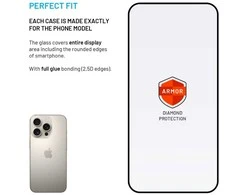 Fixed Fiksuoti šarvai | Ekrano apsauga | Apple | iPhone 16 Pro | Grūdintas stiklas | Juodas