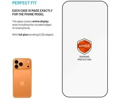 Fixed Screen protector | Apple | iPhone 17 Pro Max | Tempered glass | Juodas | Armor with Anti-dust applicator and AR layer