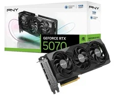 Vaizdo plokštė PNY GeForce RTX 5070 su trimis ventiliatoriais, 12 GB OC, DLSS 4