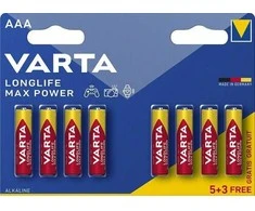 Varta Longlife Max Power, alkaline batteries, type AAA, 8 pcs