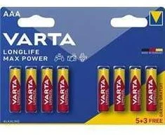 Varta Longlife Max Power, alkaline batteries, type AAA, 8 pcs