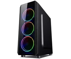 Vein X VeinX dėklas Mars MAR01A Mid Tower, be maitinimo, 3xUSB, permatomas šonas, 4xARGB ventiliatorius 120mm, juodas