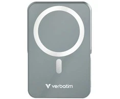 „Verbatim Charge ‘n’ Go“ magnetinė belaidė įkrovioji baterija su stovu, 10000 mAh, pilka