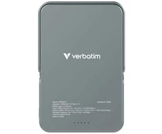 „Verbatim Charge ‘n’ Go“ magnetinė belaidė įkrovioji baterija su stovu, 10000 mAh, pilka