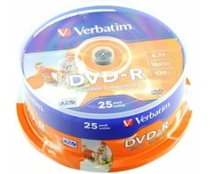 Verbatim 43538 neįrašytas DVD diskas 4,7 GB DVD-R 25 vnt