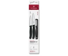 Šveicarija Victorinox Paring Knife Set su skustuku 3 vnt. juodas