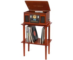 Victrola VA-30-MAH-INT wooden record stand ruda