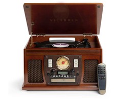 Patefonas Victrola Navigator 8 in 1 su CD, radijo ir kasečių funkcija (VTA-600B-MAH-INT)