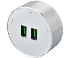 Viking lizdo modulis A50, 2x USB-A, sidabrinė