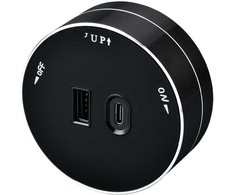 Viking USB šakotuvo modulis A60, 1x USB-A, 1x USB-C, PD, juodas