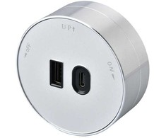 Viking Viking zásuvkový modul A60, 1x USB-A, 1x USB-C, PD, sidabrinė