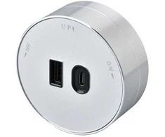Viking moduł gniazdowy A60 1x USB-A 1x USB-C PD sidabrinė