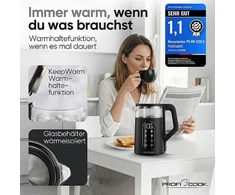 Profi Cook Elektrinis virdulys 1,7L PC-WK 1328 juoda PROFICOOK