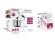Virtuvinis kombainas Evolveo Salente DigiChef+ robot kuchenny, misa ze stali nierdzewnej 6 litrów, maszynka do mięsa, wyświetlacz cyfrowy, balta
