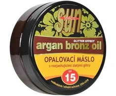 „Vivaco Sun Vital“ blizgančio efekto įdegio sviestas su BIO argano aliejumi SPF 15