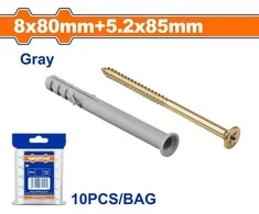 Wadfow Frame dowel 8x80mm+screw 5.2x85mm,set of 10