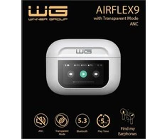 „Winner Group WG“ – „Bluetooth“ ausinės WG AirFlex 9 su ekranu, „Avatar“, ANC, baltos