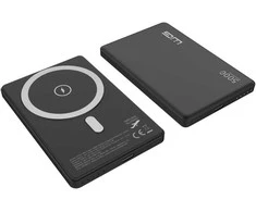 „Winner Group WG“ – išorinė baterija 5000 mAh, belaidė 15 W + PD 20 W, juoda