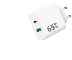 Winner Group WG - Síťová nabíječka GaN 2x USB 65W, 1x USB-C PD 65W + 1x USB-A QC3.0 18W, baltas