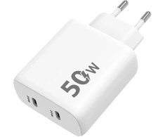 „Winner Group WG“ – maitinimo adapteris 2x USB-C 50W, 1x USB-C PD 30W + 1x USB-C PD 20W, baltas