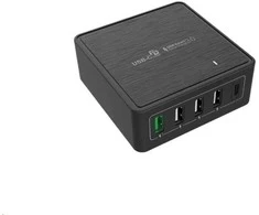 „Winner Group WG“ – maitinimo adapteris, 5x USB 60W, 1x USB-A QC 3.0 + 3x USB-A išmanusis IC + 1x USB-C PD, juodas