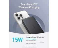 Anker MagGo Wireless Powerbank (su 30 W C prievadu, itin plonas) | A1664H11 | 10000 mAh | Juodas