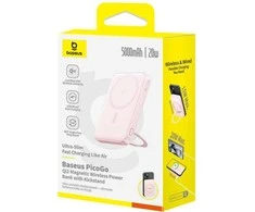 Baseus PicoGo Qi2 5000mAh 20W rožinė
