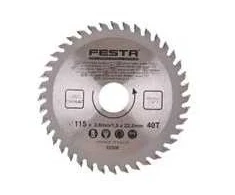 Festa medienos pjūklo diskas TCT, O 115 x 2,8 x 22,2 mm, 40 dantų