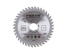 Festa medienos pjūklo diskas TCT, O 125 x 2,8 x 22,2 mm, 40 dantų