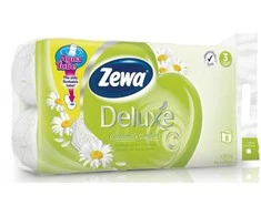 ZEWA Toilet paper, 3-ply, 8 rolls, "Deluxe", chamomile