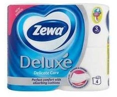 ZEWA Toilet paper, 3-ply, 4 rolls, "Deluxe", baltas