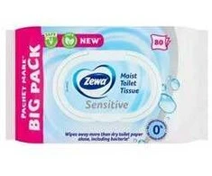 ZEWA Wet Toilet Wipes "Sensitive", 80pcs