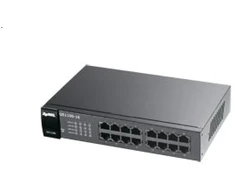 Šakotuvas Komutatorius Zyxel GS1100-16EpS-EU0101F 16p PoE 135W (PoE+:16;) nevaldomas, DIP, be ventiliatoriaus, plonas