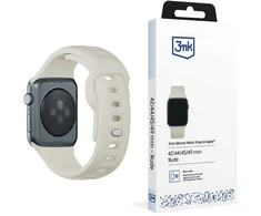 3MK silikoninis laikrodžio dirželis, smėlio spalvos, skirtas „Apple Watch 42/44/45/49 mm“