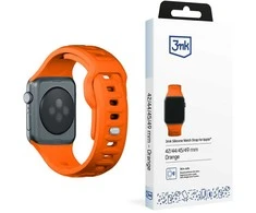3MK Silicone Watch apyrankė oranžinės spalvos skirta Apple Watch 42/44/45/49mm
