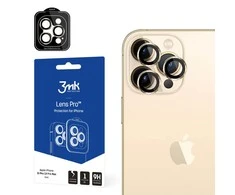 Apple iPhone 13 Pro Max / 13 Pro 9H Apsauginis stiklas kamerai 3mk Lens Protection Pro serijos objektyvas – auksinis