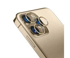 Apple iPhone 13 Pro Max / 13 Pro 9H Apsauginis stiklas kamerai 3mk Lens Protection Pro serijos objektyvas – auksinis