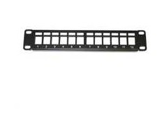 10 colių XtendLan 12 prievadų modulinis skydelis, juodas