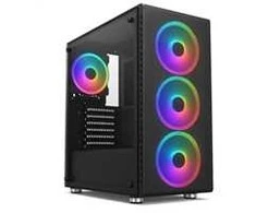 1St Cool 1stCOOL korpusas RAINBOW 4, vidutinio dydžio bokštas, AU, USB 3.0, 4x 120 mm RGB ventiliatoriai, juodas