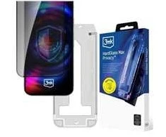 Szkło prywatyzujące 3MK HardGlass Max Privacy su aplikatorem do Samsung Galaxy S25 FE