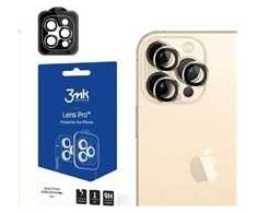 Apsauginis stiklas telefono kamerai Apple iPhone 15 Pro 3MK Lens Protection Pro aukso spalvos