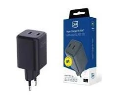 Laidinis įkroviklis 3MK Hyper Charger PD 45W GaN QC4+ PPS 2C Super-Fast Charge 2.0 juodos spalvos