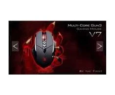 A4tech BLOODY V7 žaidimų pelė, iki 3200DPI, V-Track technologija, 160KB atmintis, USB, CORE 2, metaliniai kilimėliai