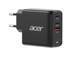 ACER Adapteris 67W PD GaN charger,USB-C,USB-A,EU plug,Juodas