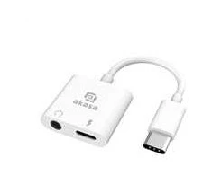 Akasa USB Type-C to 3.5mm Headphone Jack, Charging Adapteris – Power Delivery,